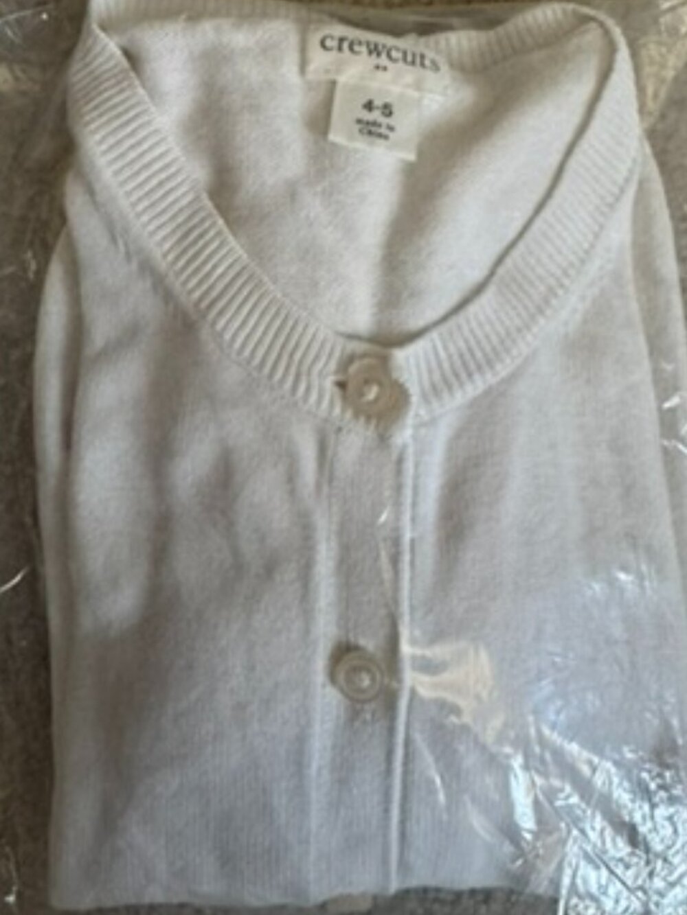 NWT J.Crew Crewcuts Girls White Button Cardigan Sweater Size 8